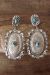 Navajo Sterling Silver Hand Stamped Turquoise Concho Post Earrings! by Eugene Charley