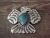 Navajo Nickel Silver Turquoise Thunderbird Pin Signed JC
