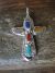 Zuni Indian Sterling Silver & Gemstone Cross Pendant by C. Iule