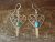 Navajo Indian Sterling Silver Turquoise Dreamcatcher Heart Dangle Feather Earrings!