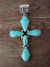 Navajo Indian Sterling Silver Turquoise Cross Pendant - Jimson Belin