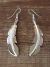 Native American Indian Jewelry Stamped Sterling Silver Feather Earrings - Long