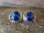 Native American Sterling Silver Azurite Post Earrings by Delores Cadman