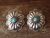 Native American Sterling Silver Turquoise Concho Earrings by Yazzie