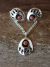 Native American Sterling Silver Coral Bear Paw Earrings & Necklace Set!