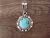 Navajo Indian Jewelry Sterling Silver Turquoise Pendant!  Samuel Yellowhair
