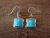 Navajo Indian Sterling Silver Square Turquoise Dangle Earrings - Belin