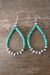 Native American Hand Beaded Turquoise and Navajo Pearl Earrings by Jake