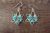 Zuni Indian Jewelry Sterling Silver Turquoise Star Earrings - Jonathan Shack 