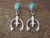 Navajo Indian Sterling Silver Turquoise Naja Post Earrings - Betone