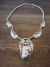 Navajo Indian Sterling Silver White Buffalo Turquoise Necklace by Davey Morgan