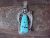 Navajo Hand Stamped Sterling Silver Turquoise Pendant by Davey Morgan