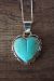 Navajo Jewelry Turquoise Heart Chain Necklace - NJ