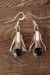 Native American Sterling Silver Onyx Squash Blossom Earrings by Yazzie