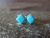 Zuni Indian Sterling Silver Square Turquoise Post Earrings by Angie Rosetta
