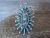 Zuni Indian Sterling Silver & Turquoise Cluster Needlepoint Ring by Gia - Size 8