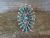 Zuni Indian Sterling Silver & Turquoise Cluster Needlepoint Ring by Gia - Size 8.5