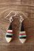 Zuni Indian Jewelry Sterling Silver Jet, Coral, MOP and Opal Earrings Jonathan Shack 