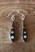 Zuni Indian Jewelry Sterling Silver Jet, Coral and Opal Earrings Jonathan Shack 