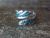 Navajo Adjustable Sterling Silver Turquoise Chip Inlay Ring - Yazzie