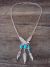Navajo Jewelry Turquoise Sterling Silver Eagle Link Necklace by G. Francisco