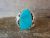 Navajo Sterling Silver Feather & Turquoise Ring by MR - Size 11.5