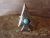 Navajo Sand Cast Sterling Silver Turquoise Arrowhead Ring Signed by Johnson - Size 9