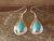 Native American Sterling Silver Turquoise Dangle Earrings by Russel Wilson Navajo