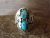 Navajo Indian Sterling Silver Turquoise & Feather Ring by Begay - Size 10.5
