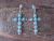 Zuni Indian Sterling Silver Turquoise Cross Earrings Signed DK
