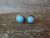 Zuni Indian Sterling Silver Blue Opal  Round Stud Earrings - Cachini