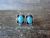 Zuni Indian Sterling Silver & Turquoise Stud Earrings by Kanesta