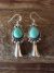 Navajo Sterling Silver Turquoise Blossom Dangle Earrings - Kee J
