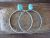 Navajo Indian Sterling Silver & Turquoise Hoop Post Earrings - Betone