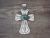Navajo Indian Nickel Silver Turquoise Cross Pendant by Jackie Cleveland