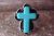 Native American Nickle Silver Turquoise Cross Ring Size 7 by Phoebe Tolta