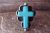 Native American Nickle Silver Turquoise Cross Ring Size 7 1/2 by Phoebe Tolta