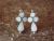 Zuni Sterling Silver White Opal Cross Post Earrings by Othole