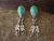 Navajo Indian Sterling Silver Turquoise Feather Post Earrings by McCarthy
