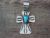 Navajo Indian Nickel Silver Turquoise Cross Pendant by Jackie Cleveland