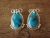 Navajo Indian Jewelry Sterling Silver Turquoise Post Earrings - S. Jim