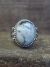 Navajo Sterling Silver & White Buffalo Turquoise Ring by Kenneth - Size 6.5