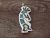 Navajo Indian Sterling Silver Turquoise and Coral Chip Inlay Kokopelli Pendant by Yazzie
