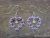Zuni Indian Sterling Silver Pink Opal Heart Dangle Earrings Signed by L. Laate