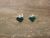 Zuni Indian Sterling Silver Malachite Heart Post Earrings - Neha