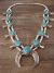 Native American Navajo Nickel Silver Turquoise Squash Blossom Necklace by Phoebe