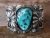 Large Navajo Indian Sterling Silver Kingman Turquoise Cuff Bracelet - Gordon