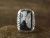 Navajo Indian Sterling Silver White Buffalo Turquoise Ring by Lopez - Size 5.5
