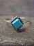 Zuni Indian Sterling Silver & Turquoise Ring by Rosetta - Size 7