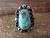 Navajo Indian Jewelry Nickel Silver Turquoise Ring Size 7 1/2 - J. Cleveland